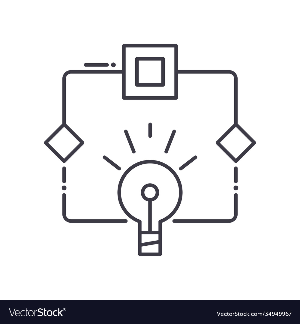 Creative workflow icon linear isolated Vector Image Creative workflow icon linear isolated
