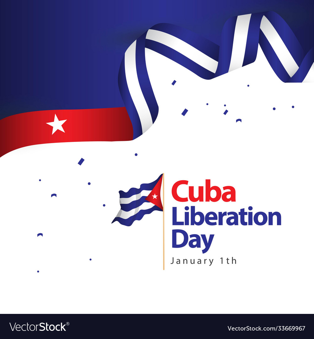 Cuba liberation day template design Royalty Free Vector