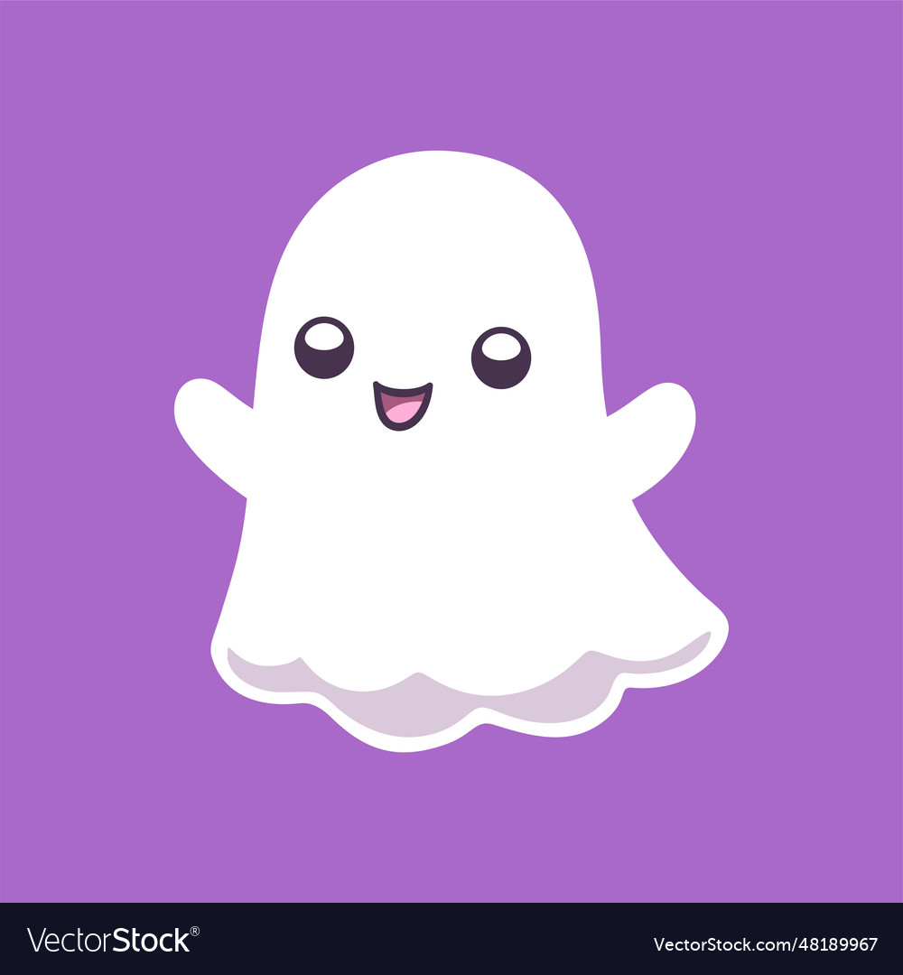 Cute funny happy ghost cartoon childish spooky Vector Image