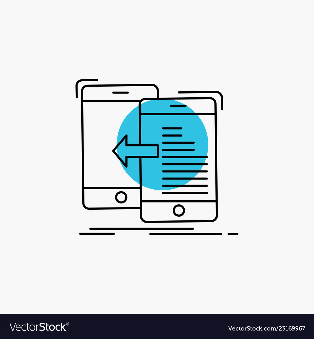 Data transfer mobile management move line icon