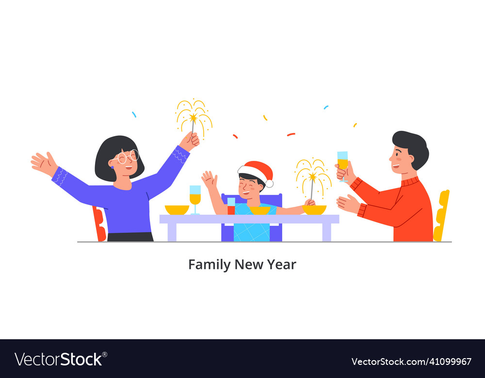 Family new year concept