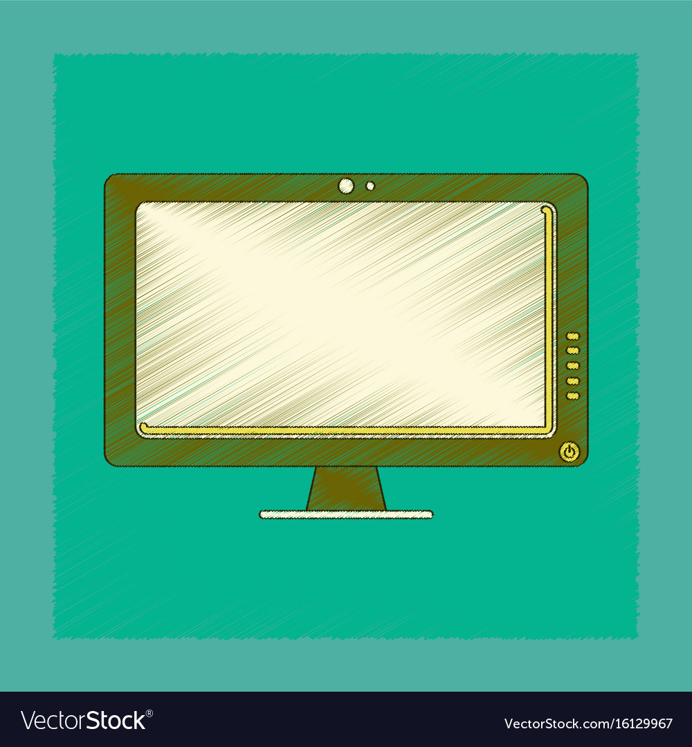 Flat shading style icon computer monitor
