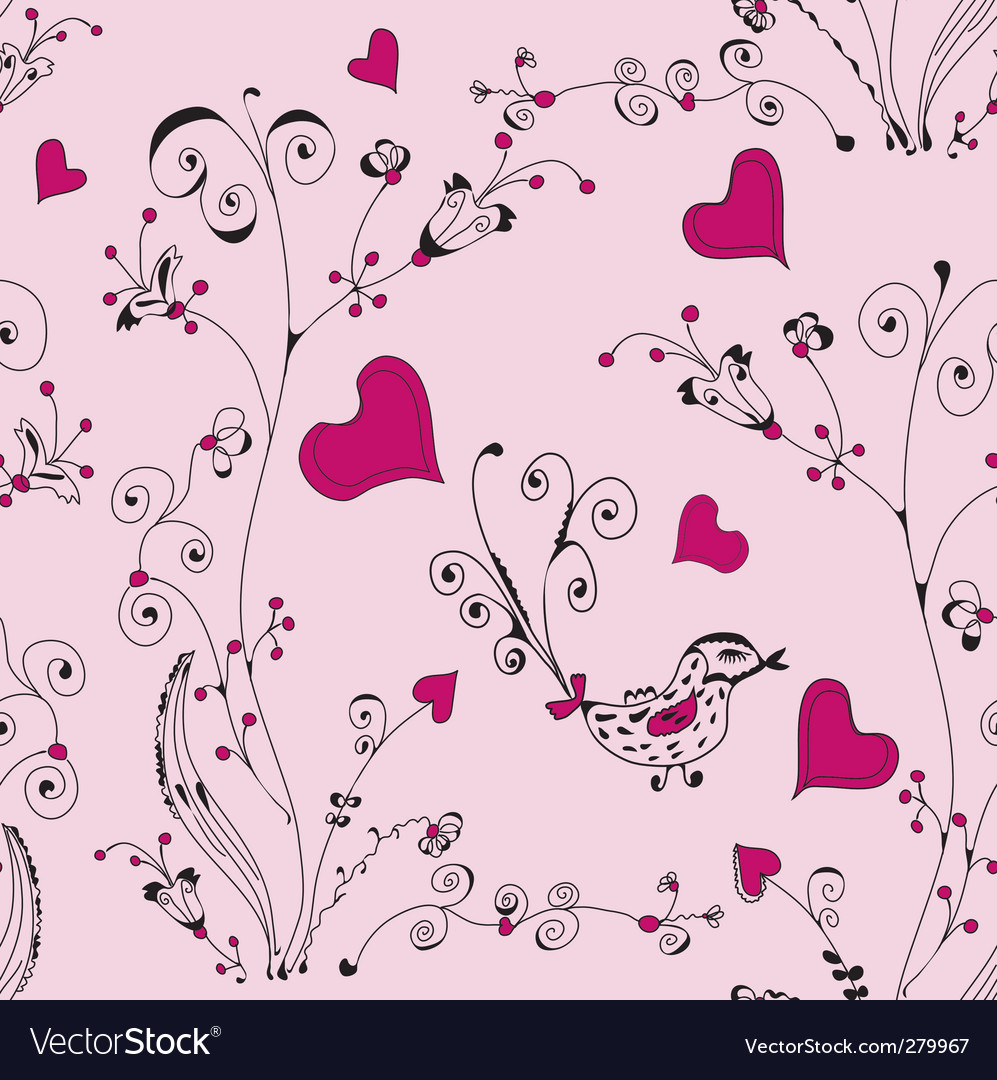 Floral hearts pattern