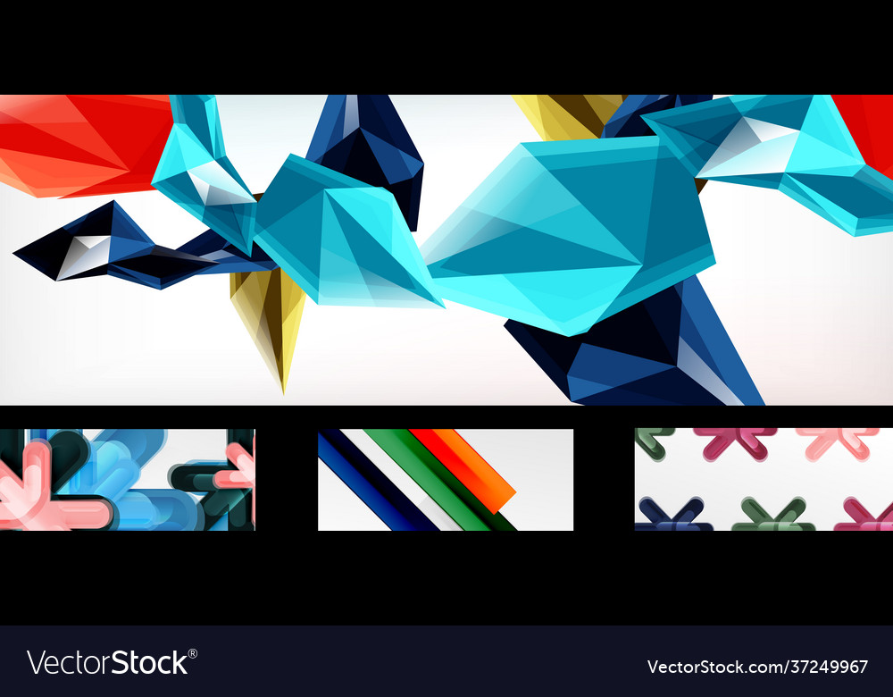 Geometric wallpaper design template set