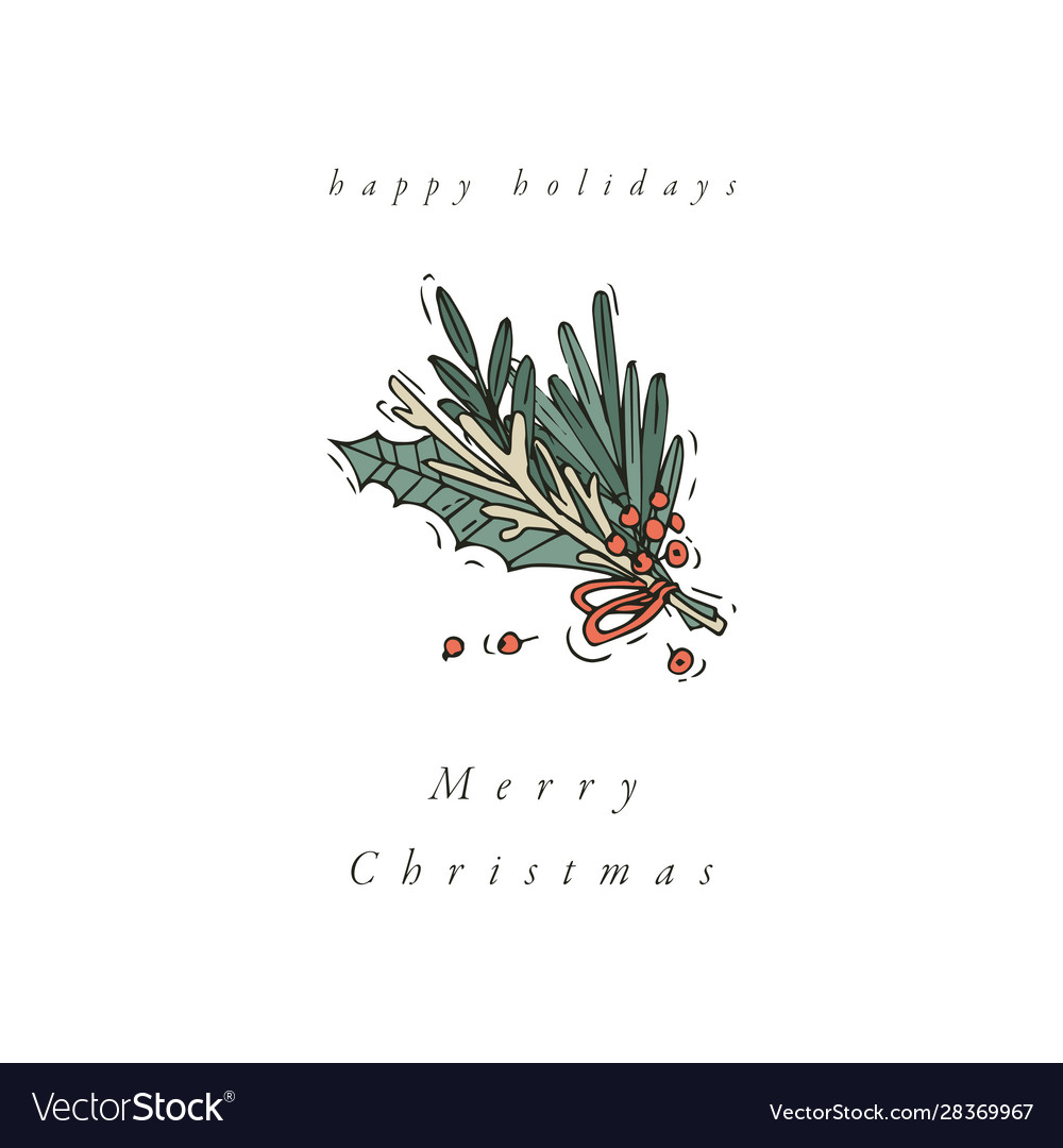 Hand draw design for christmas greetings