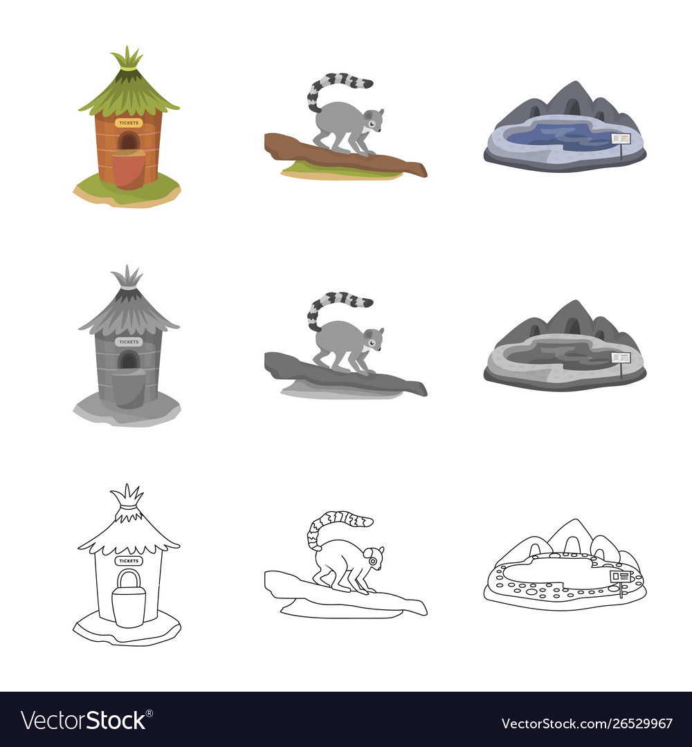 Isolated object nature and fun icon collection vector image Isolated object nature and fun icon collection