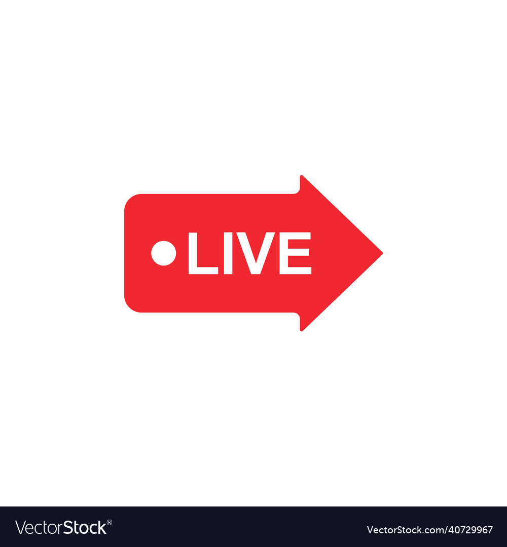 Live streaming arrow icon sign design template Vector Image