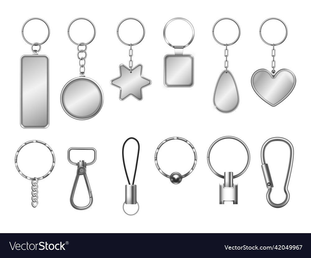 Metallic Keyring with Chain