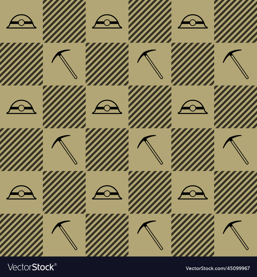 Mining pattern with helmet and pick Vector Image Mining pattern with helmet and pick