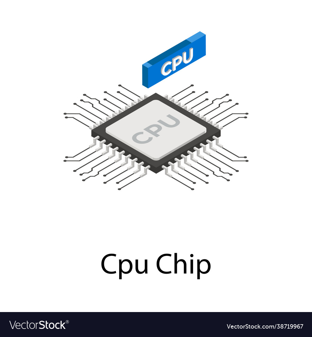 Modern CPU Microchip - Isometric
