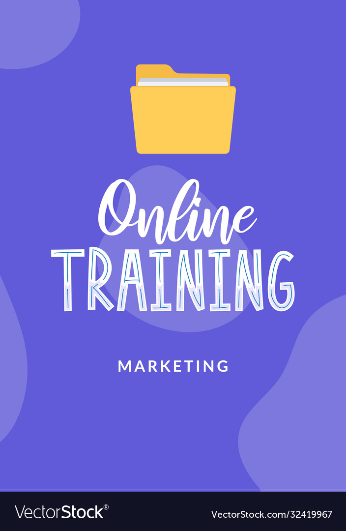 Online business training poster with ad text Vector Image
