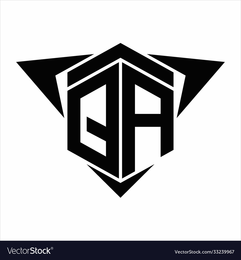 Qa logo monogram with wings arrow around design