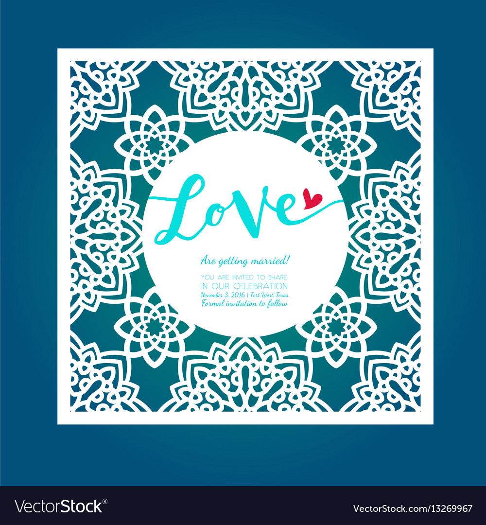 Save the date card laser cutting pattern
