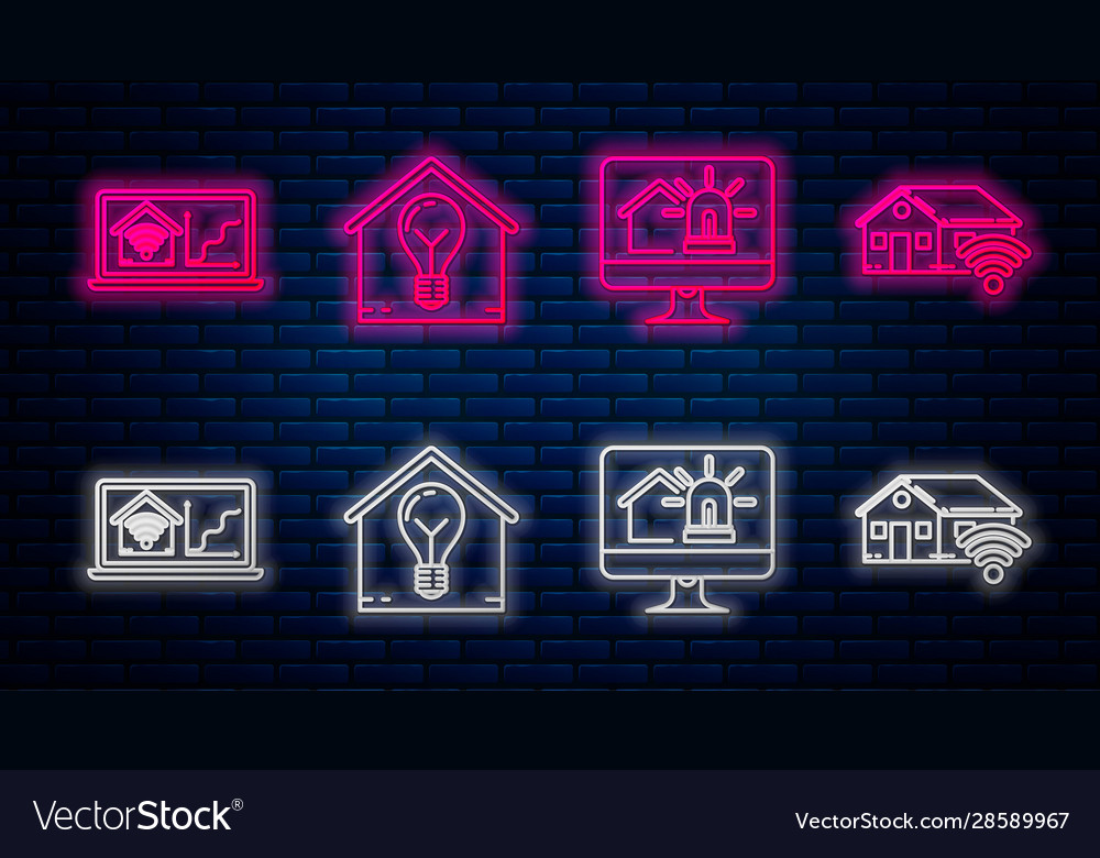 Set line smart house and light bulb computer