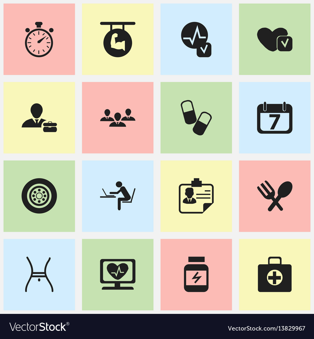 Set of 16 editable complex icons includes symbols