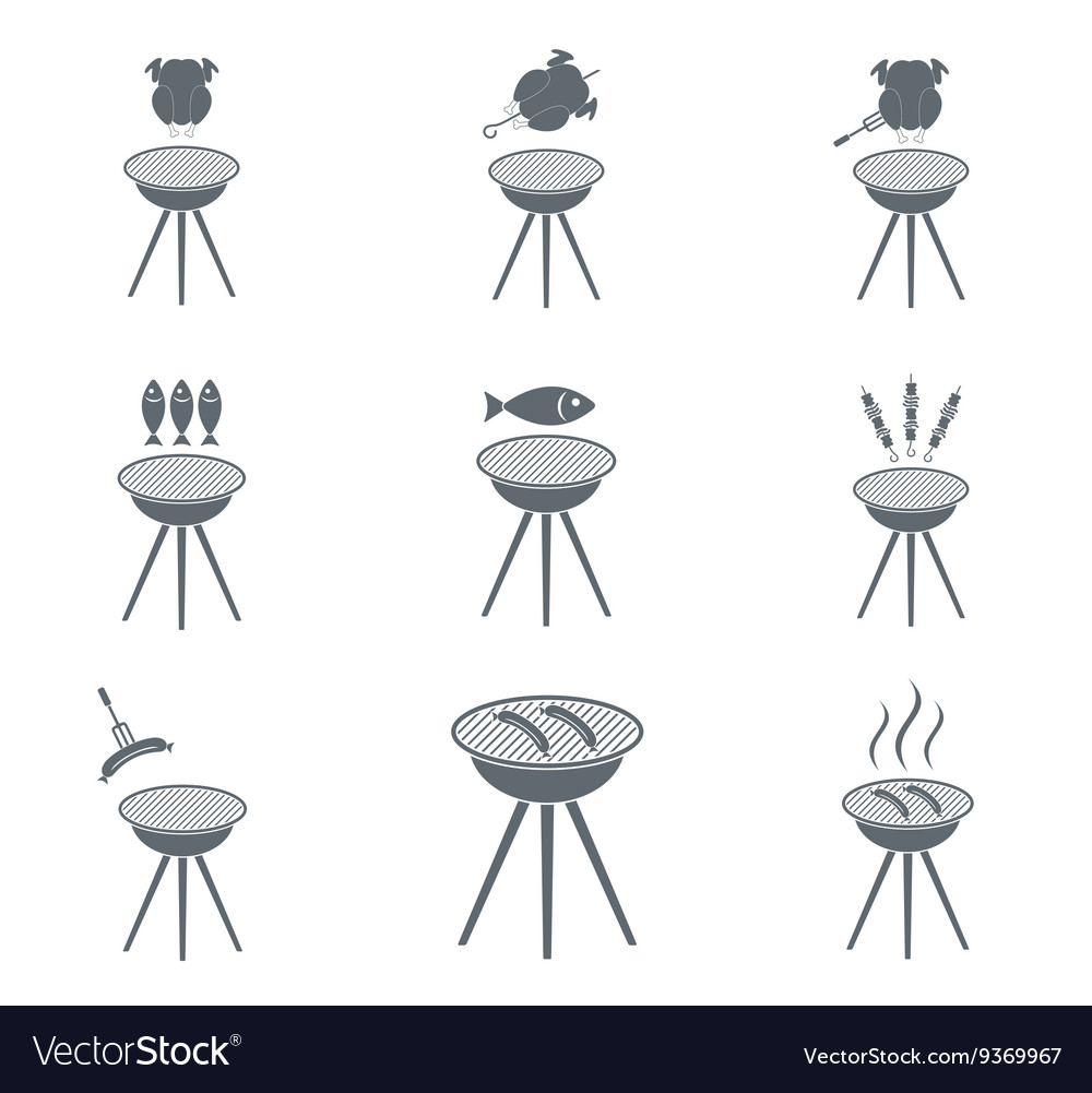 Set of barbecue icons Royalty Free Vector Image