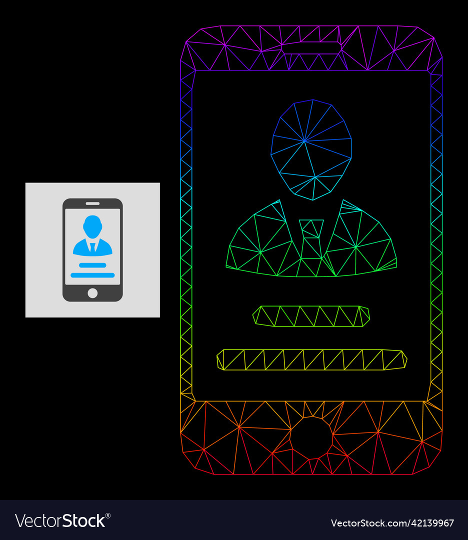 Spectrum gradient polygonal network mobile user Vector Image Spectrum gradient polygonal network mobile user