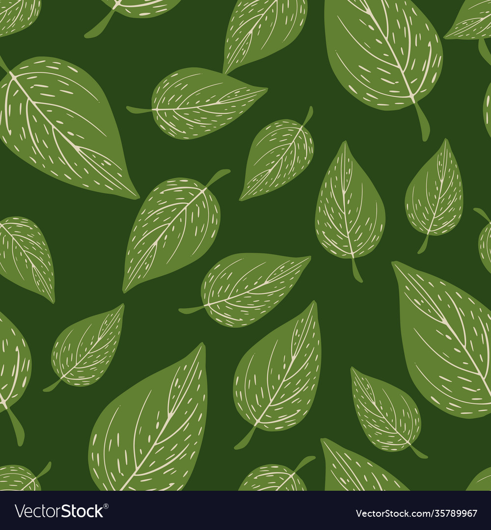 Spring nature seamless pattern with random green vector image Spring nature seamless pattern with random green