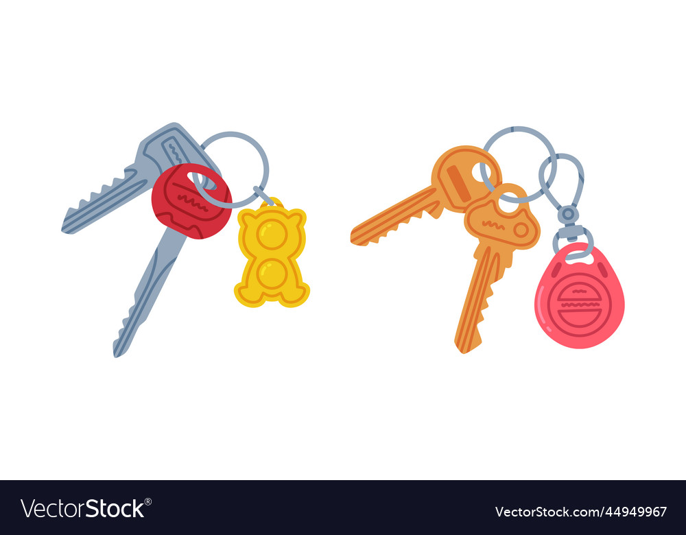 Trinket with key hanging keychain or keyring