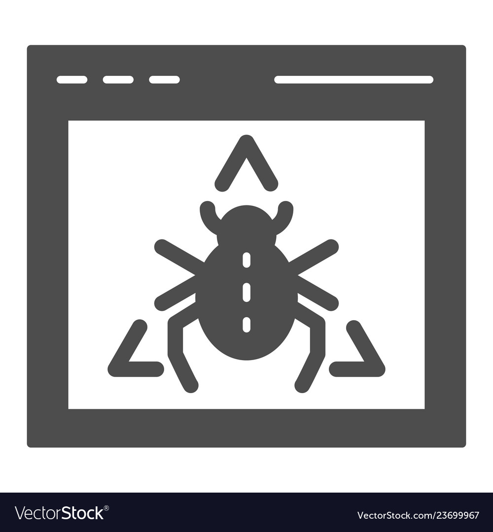 Window bug solid icon website virus