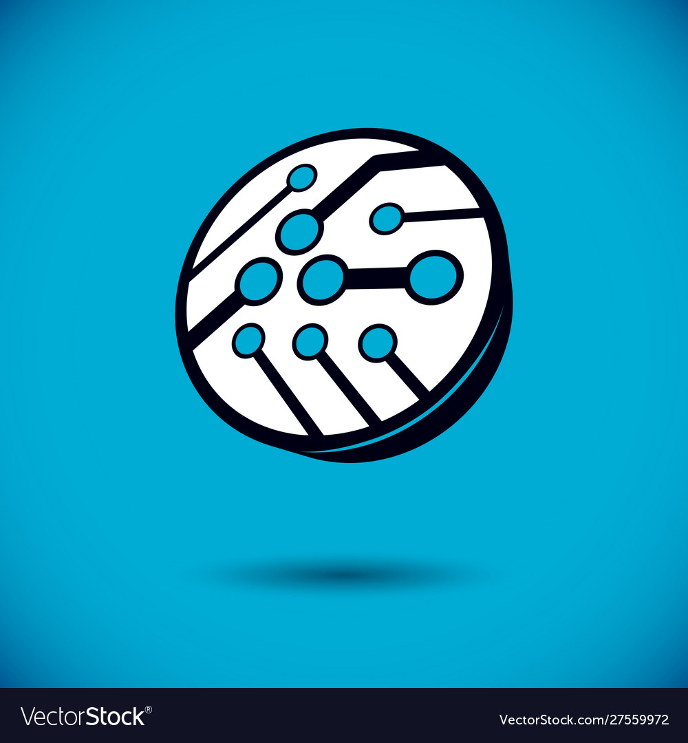 Abstract computer circuit board round technology vector image Abstract computer circuit board round technology