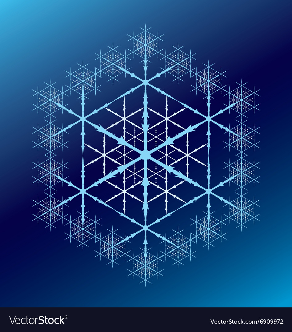 Blue six-pointed snowflake on a gradient