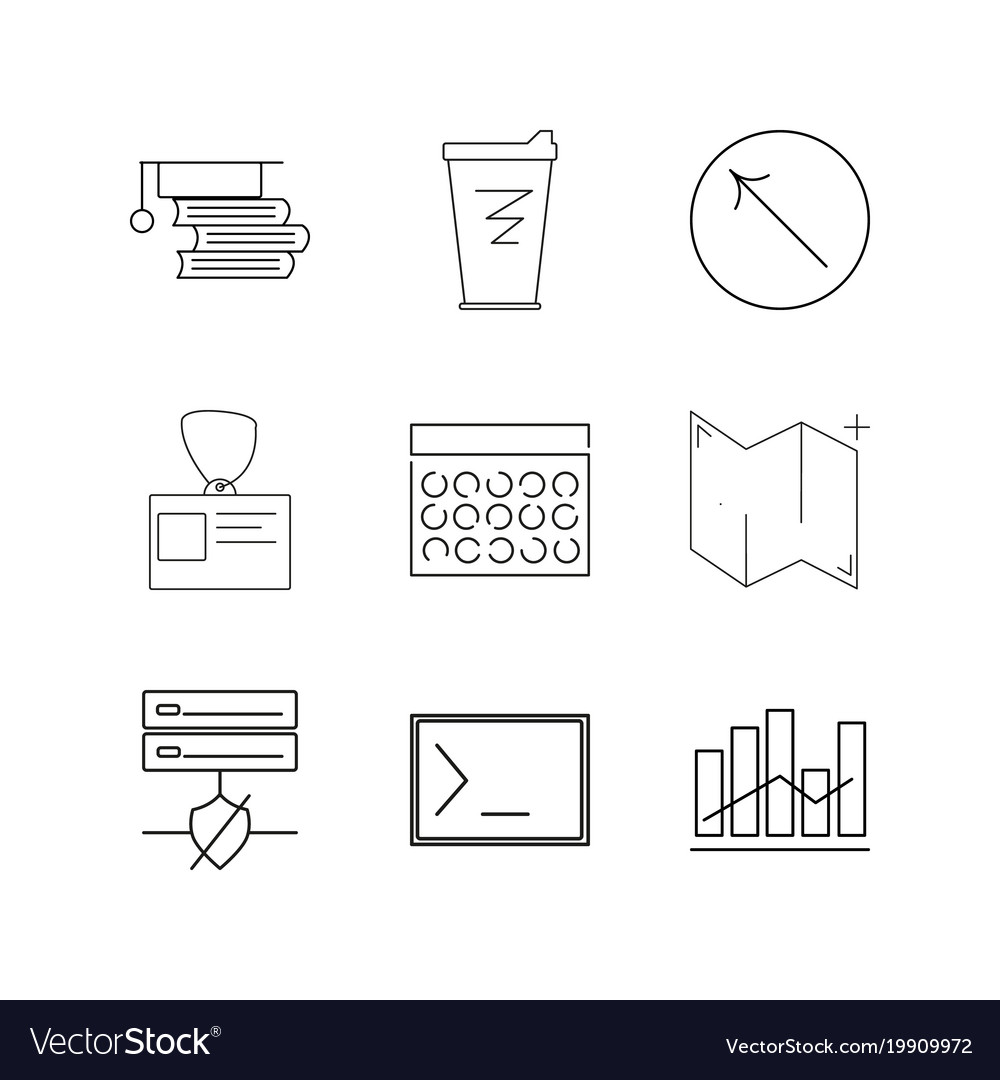 Business linear icon set simple outline icons