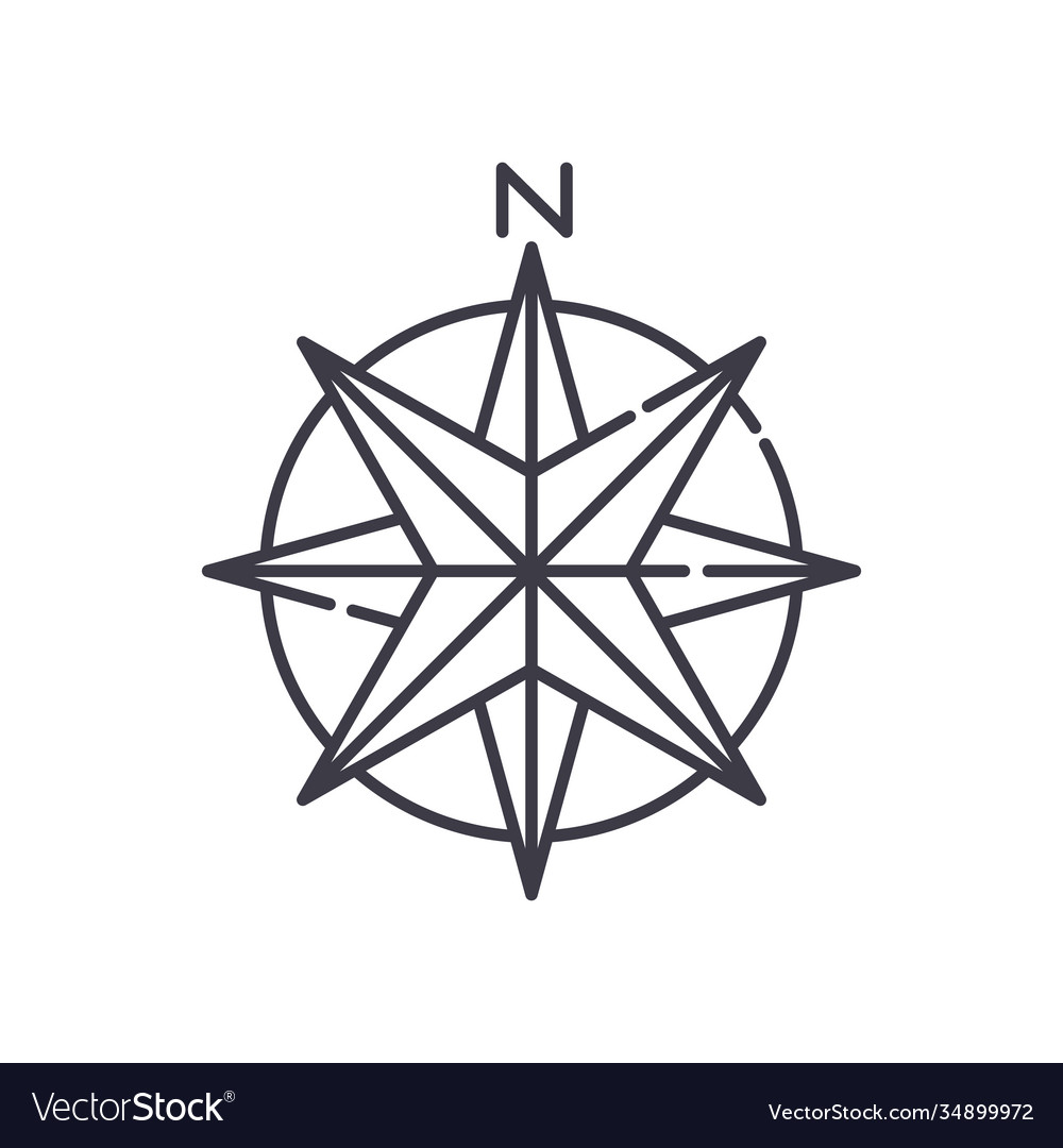 Compass image icon linear isolated