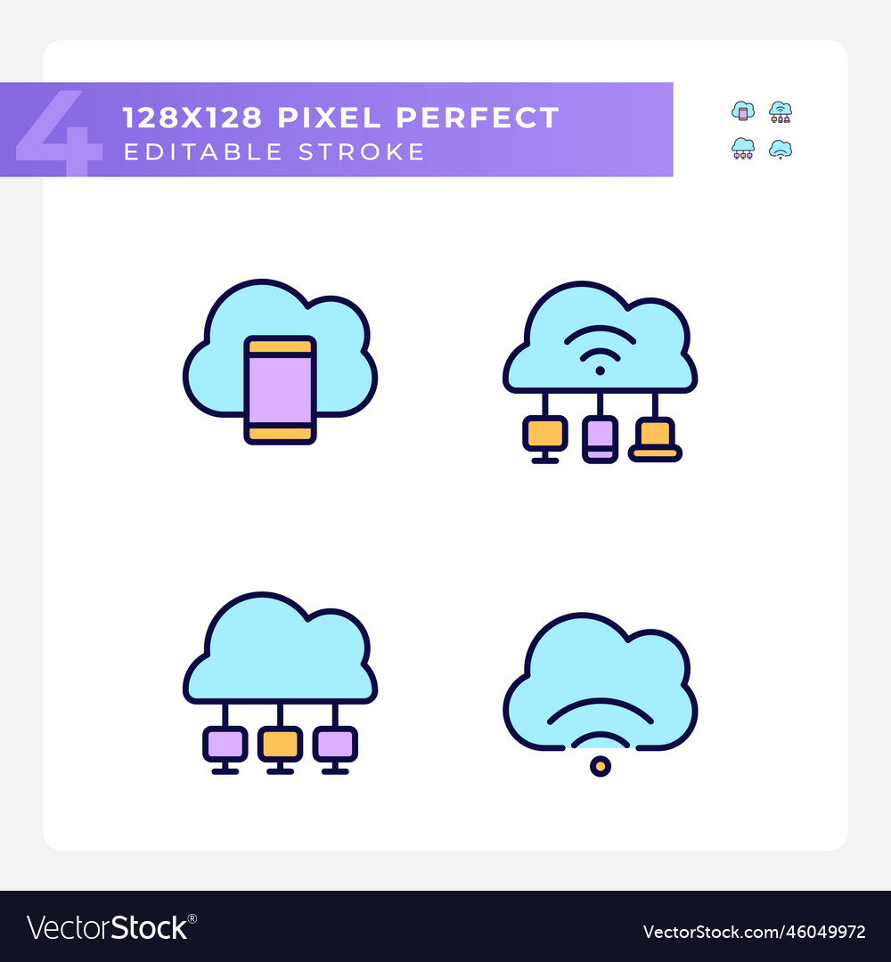 Connect devices to cloud based servers pixel vector image Connect devices to cloud based servers pixel