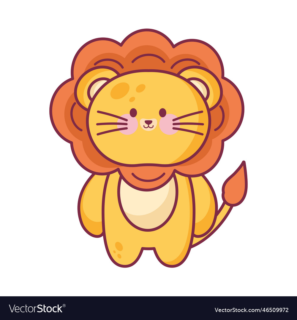 Cute lion kawaii