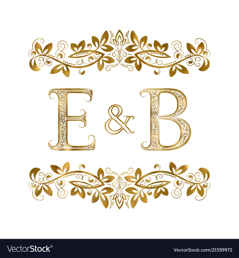 E and b vintage initials logo symbol Royalty Free Vector