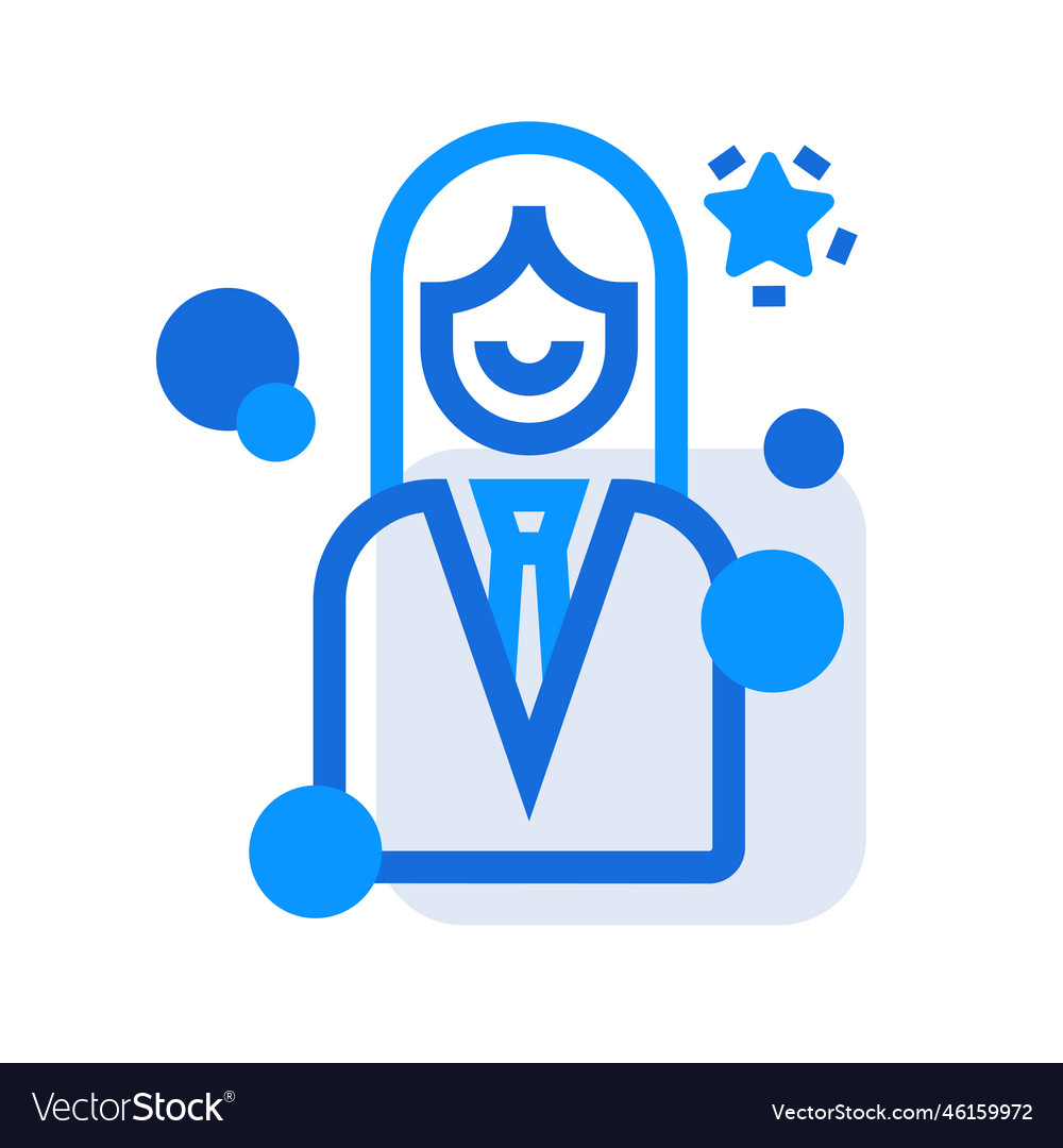 Influencer business people icon with blue outline