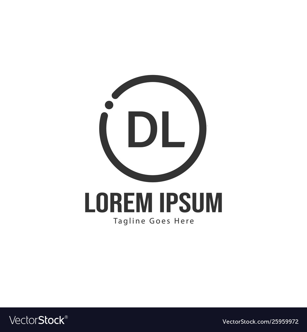 Initial dl logo template with modern frame