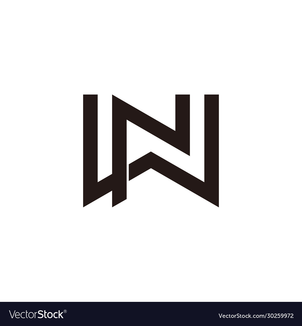 Letter wn simple geometric line overlap logo