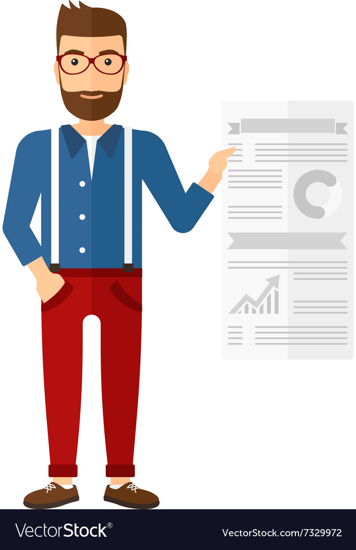Man presenting report