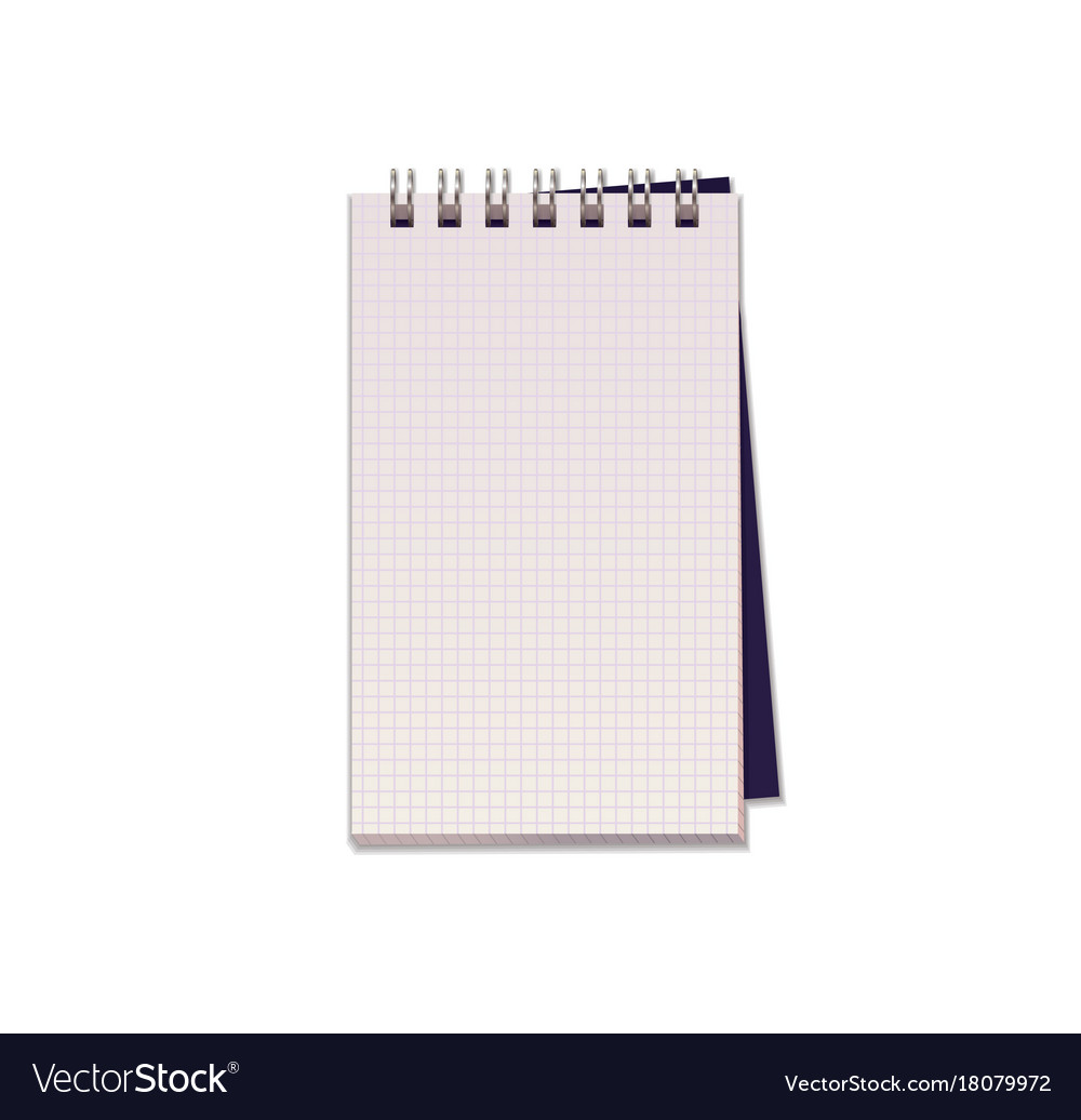 Realistic of notebook with square paper