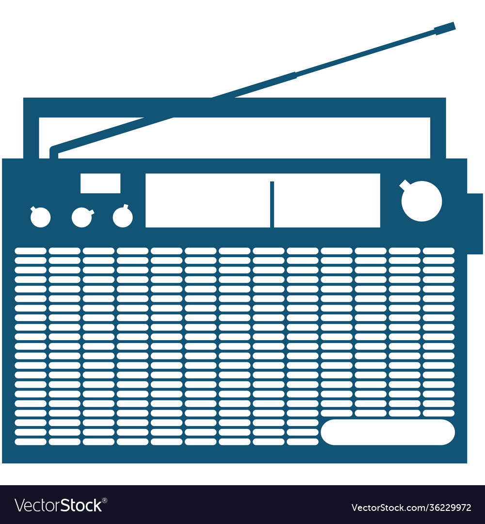 Retro Radioempfänger Icon isoliert auf weiß