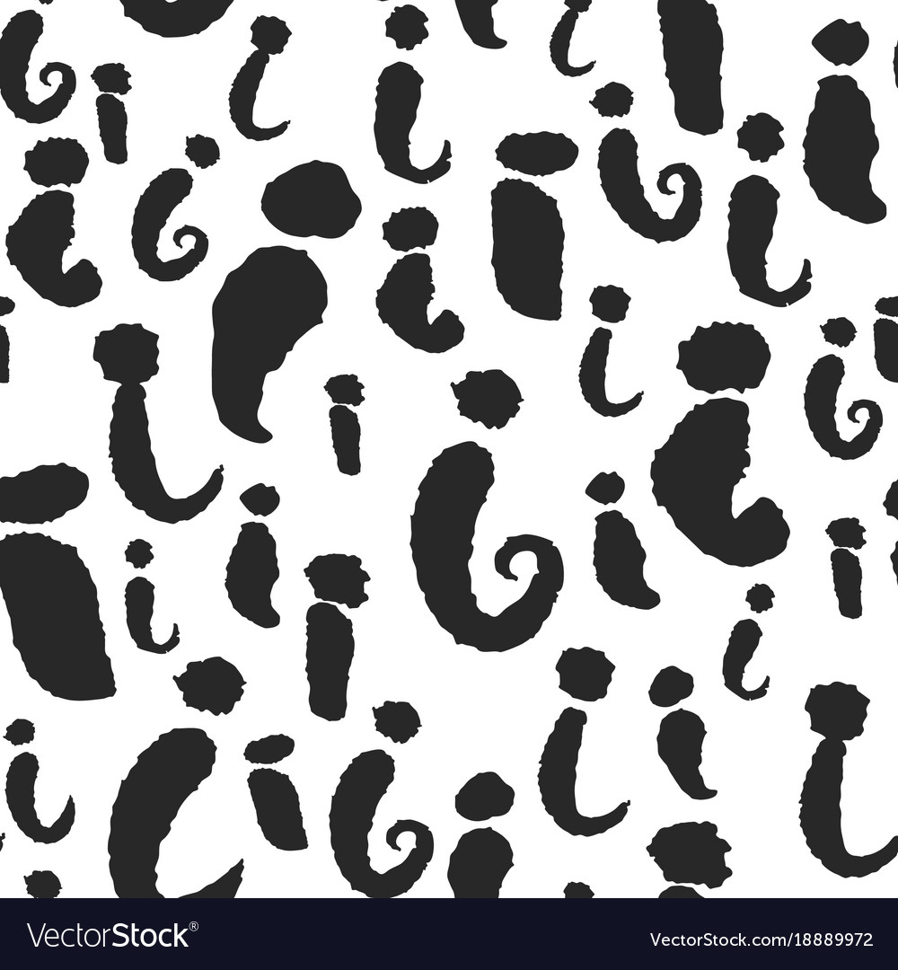 Seamless pattern with calligraphy letters i