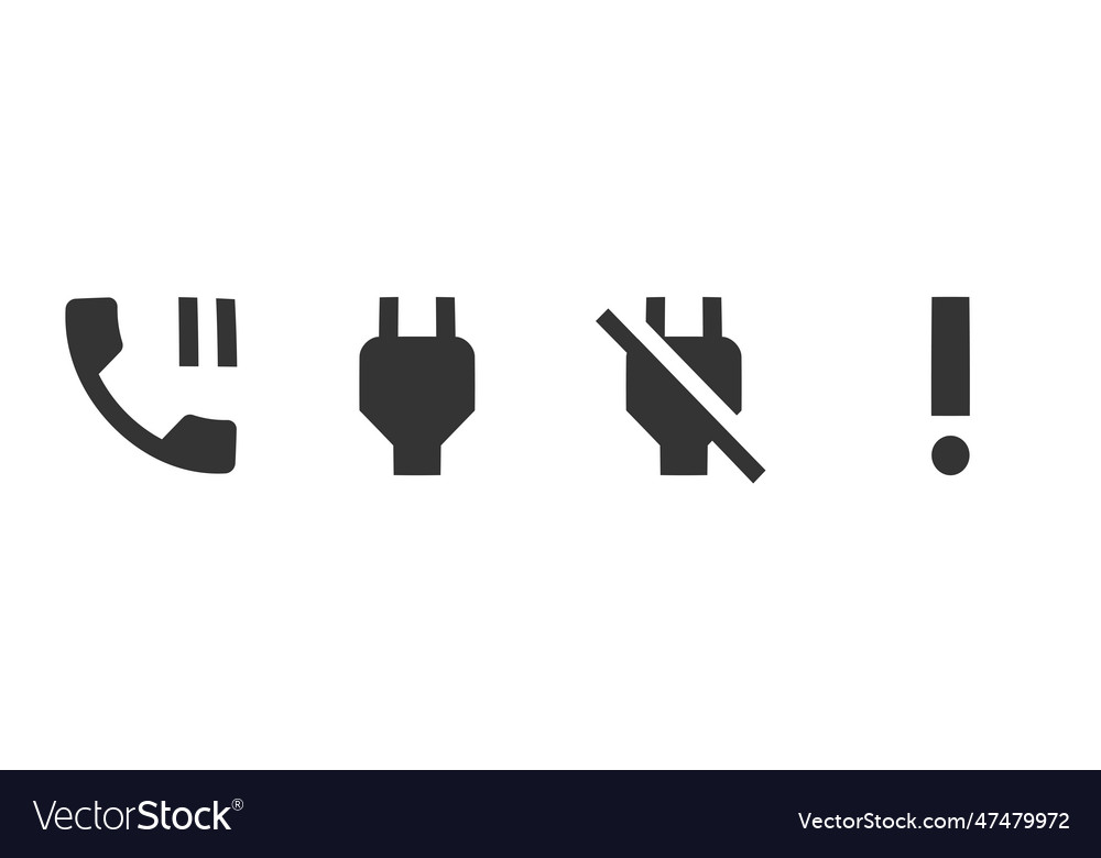 Set of 4 icons notification line collection Vector Image Set of 4 icons notification line collection