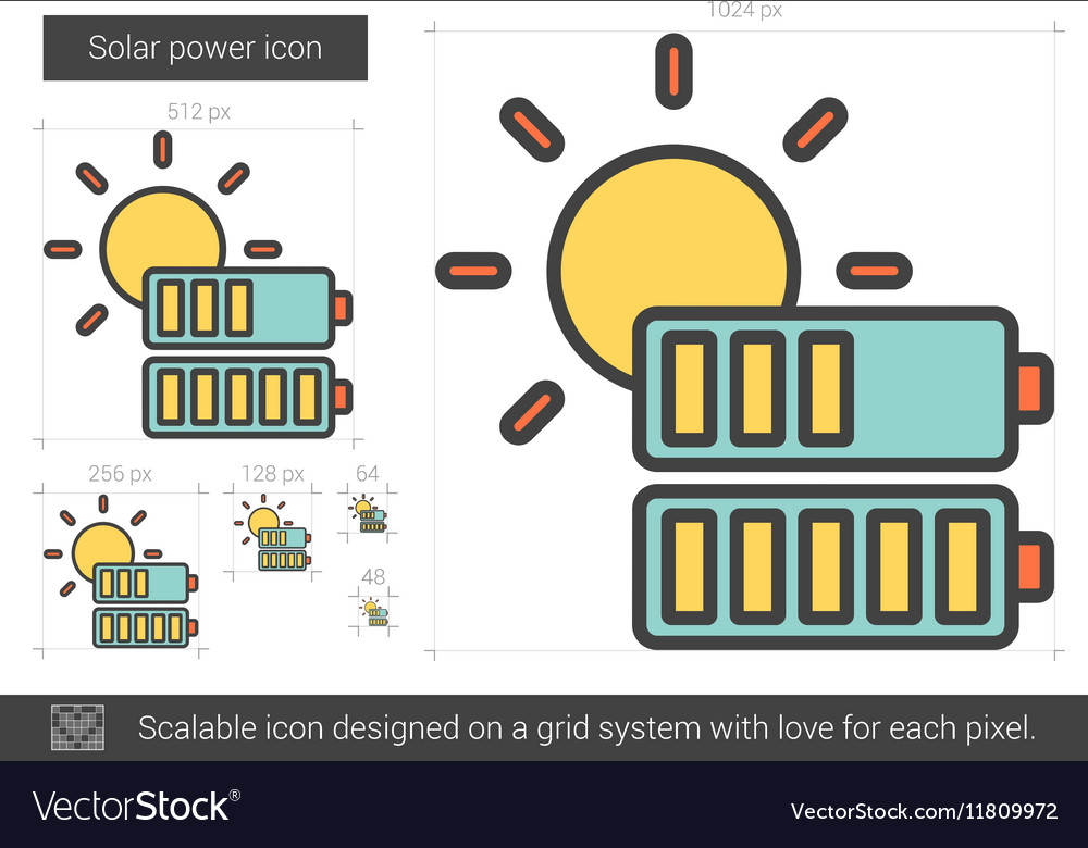 Solar power line icon