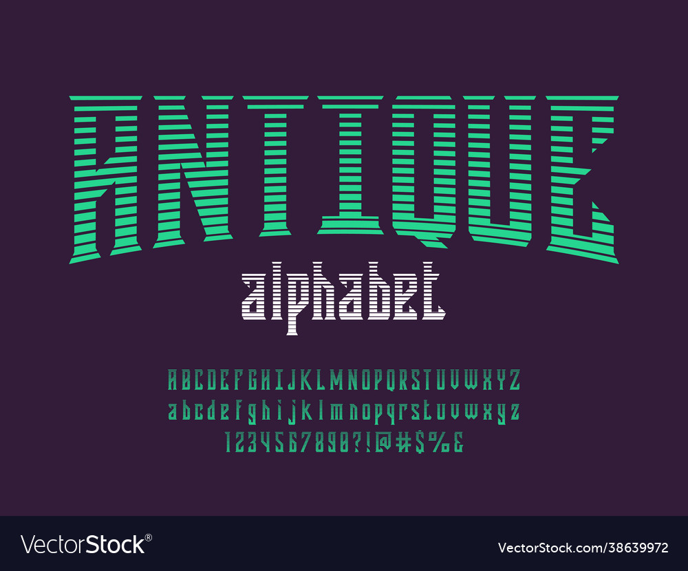 Vintage font Royalty Free Vector Image - VectorStock