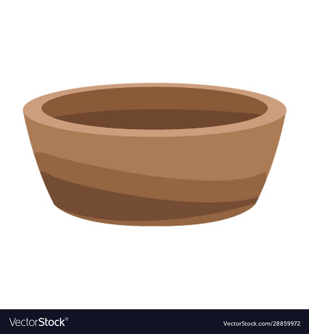 Wooden bowl icon colorful design Royalty Free Vector Image