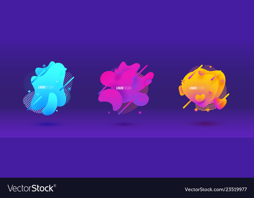 Abstract design set of liquid shapes