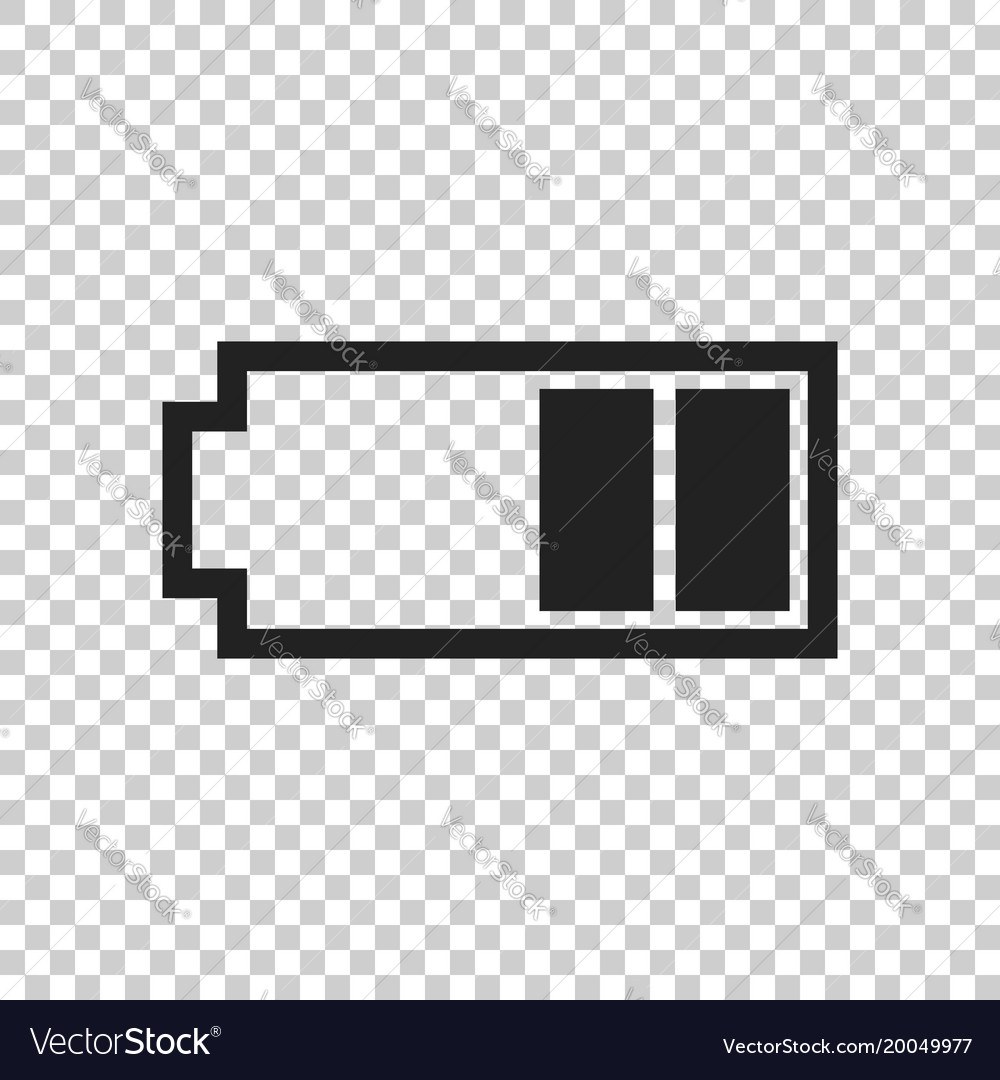 Battery level indicator on isolated background