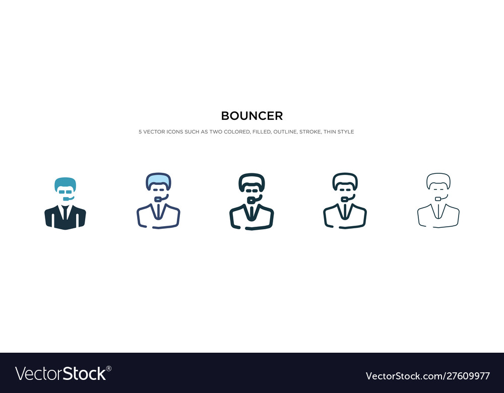 Bouncer icon in different style two colored vector image Bouncer icon in different style two colored