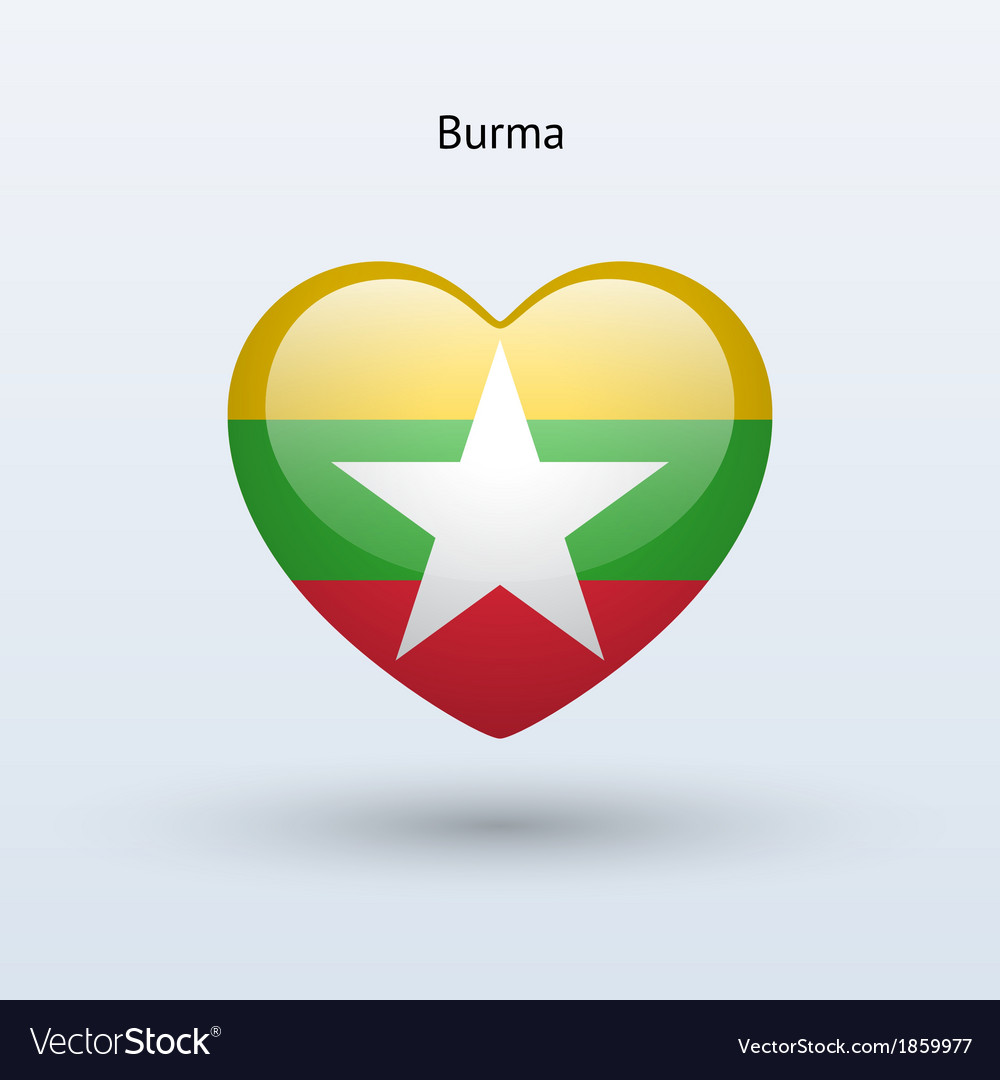 Burma Herz Flagge Symbol