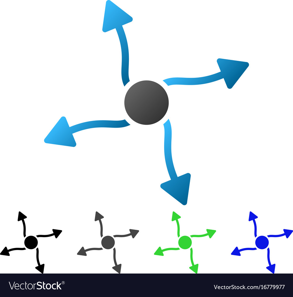 Curve expand arrows flat gradient icon