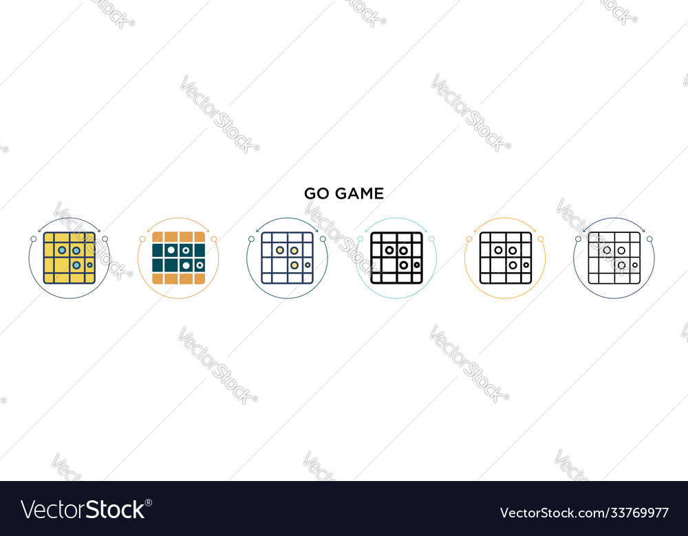 Go game icon in filled thin line outline