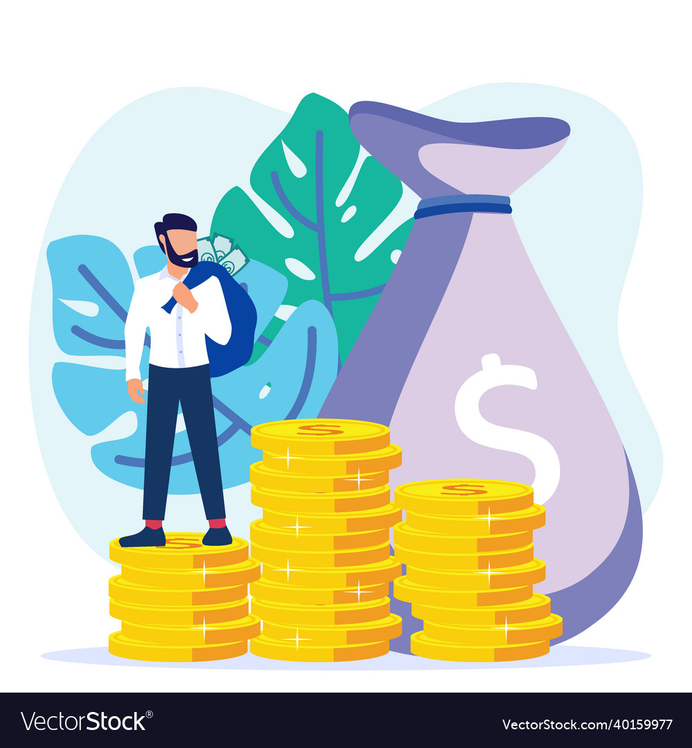 Graphic Cartoon Character Of Business Revenue Vector Image