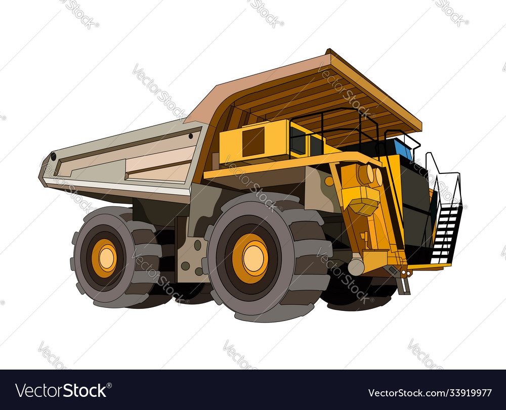 Heavy construction equipment dump mining truck Vector Image